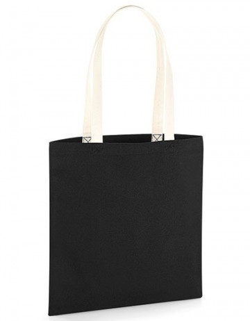 WFM EarthAware™ Organic Bag for Life - Contrast Handle W801C zwart / naturel