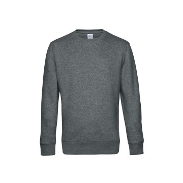 WU01K B&C King Crew Neck 623 heather middelgrijs