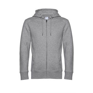 WU03K B&C King Zipped Hood 610 heather grijs