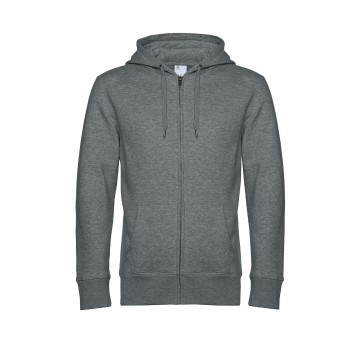 WU03K B&C King Zipped Hood 623 heather middelgrijs