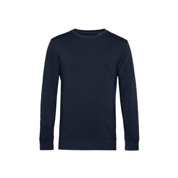 WU31B B&C Organic Crew Neck sweate 006 urban marine blauw