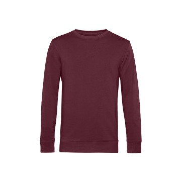 WU31B B&C Organic Crew Neck sweate 370 bordeauxrood