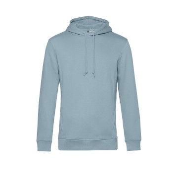 B&C Organic Hooded sweater WU33B blauw-fog