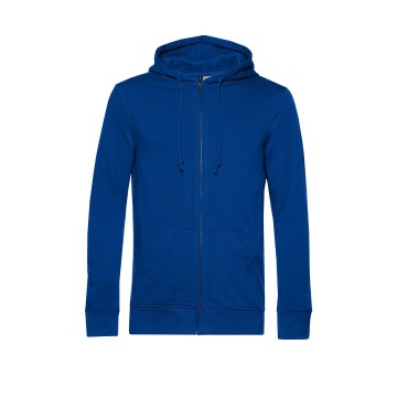 WU35B B&C Organic Zipped Hood 453 koningsblauw