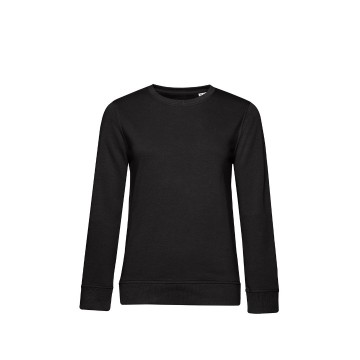 WW32B B&C Organic Crew Neck sweater Women 005 urban zwart