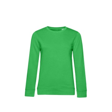 WW32B B&C Organic Crew Neck sweater Women 515 appelgroen