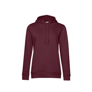 WW34B B&C Organic Hooded Women 370 bordeauxrood