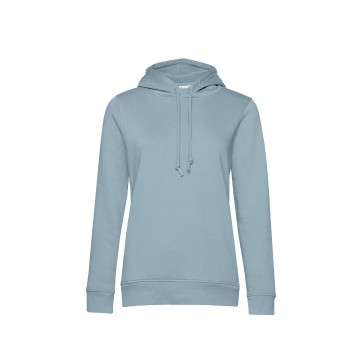 WW34B B&C Organic Hooded Women 475 blauw mist
