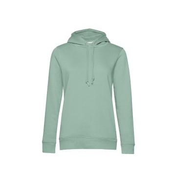 WW34B B&C Organic Hooded Women 502 saliegroen