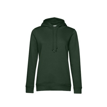 WW34B B&C Organic Hooded Women 882 wijnrood