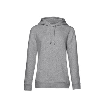 WW34B B&C Organic Hooded Women 610 heather grijs