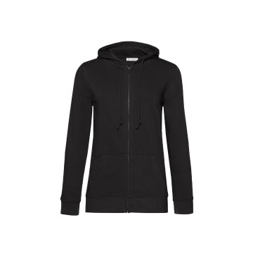WW36B B&C Organic Zipped Hood Women 005 urban zwart