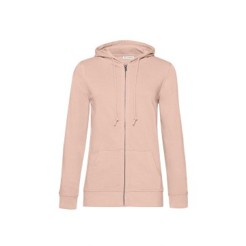 WW36B B&C Organic Zipped Hood Women 306 zacht rose