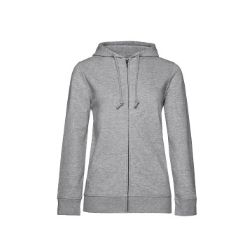 WW36B B&C Organic Zipped Hood Women 610 heather grijs