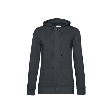 WW36B B&C Organic Zipped Hood Women 669asfalt