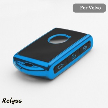 Zachte auto tpu autosleutel case cover shell voor volvo xc40 xc60 s90 xc90 v90 2017 2018jpg640x640 blauw